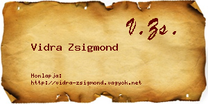 Vidra Zsigmond névjegykártya