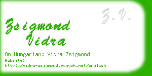 zsigmond vidra business card